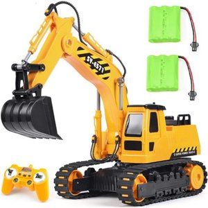 Remote Control Excavator Toy 2 Batteries RC Excavators Digger Hydraulic Toys